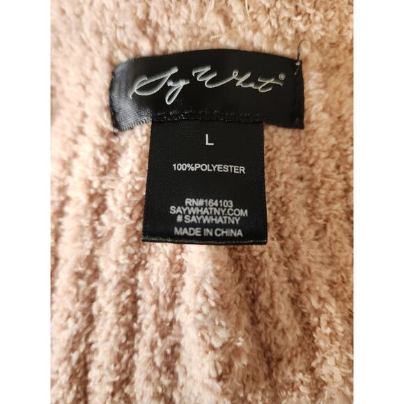 Say What Tan Fuzzy Fleece Lounge Biker Length High Rise Shorts Size Large - Picture 3 of 3